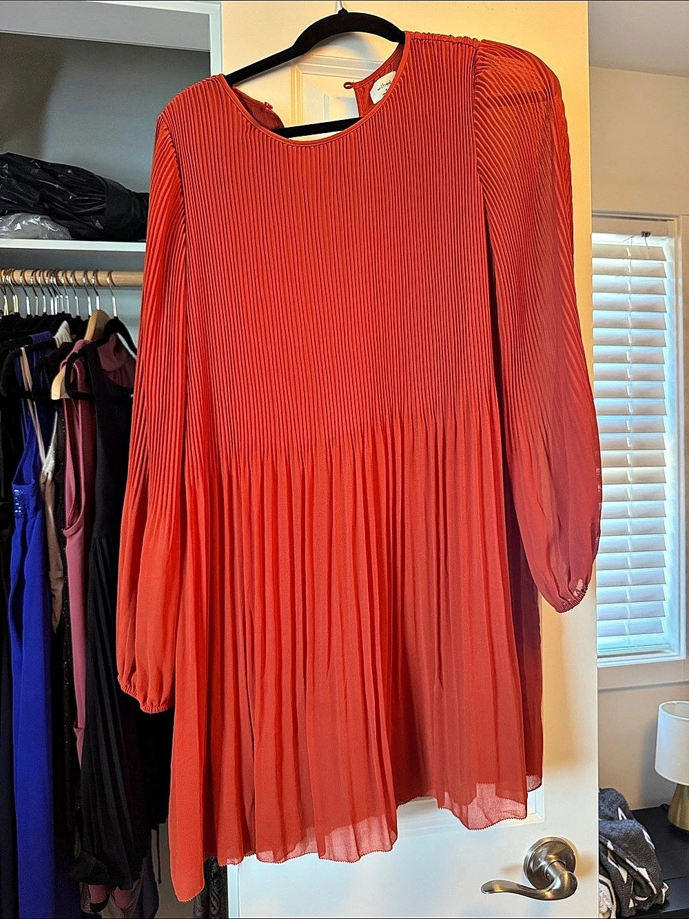 Wilfred Pleated Mini Dress in Red Like New